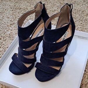 Steve Madden Women's Suede Navy Strappy Sandals